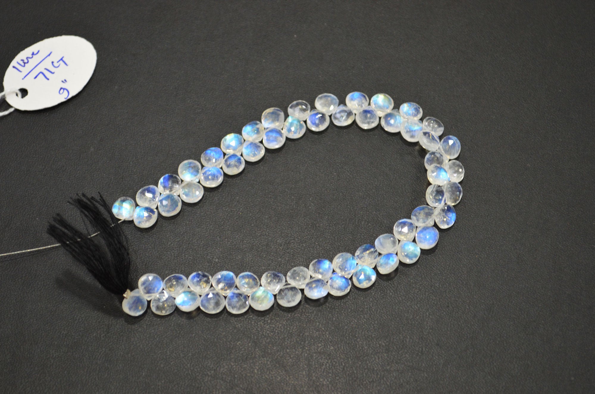 Natural Rainbow Moonstone Heart Shape Beads , 9 Inches , 6.50x6.50 mm , 32220