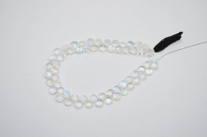 Natural Rainbow Moonstone Heart Shape Beads , 9 Inches , 6.50x6.50 mm , 32220