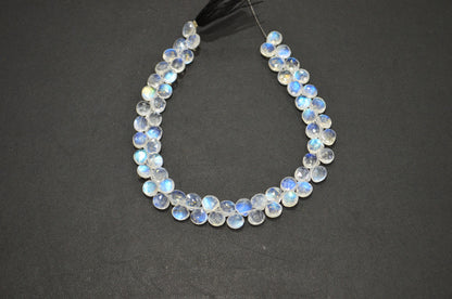 Natural Rainbow Moonstone Heart Shape Beads , 9 Inches , 6.50x6.50 mm , 32220