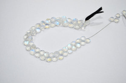 Natural Rainbow Moonstone Heart Shape Beads , 8.50 Inches , 7.50x7.50 - 10x10 mm , 32222