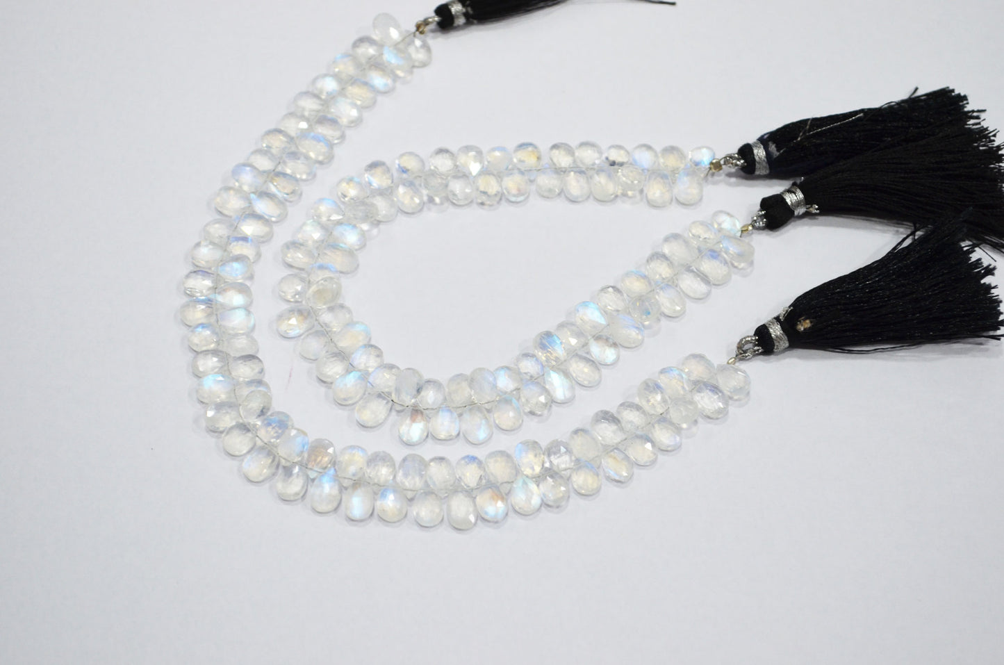 Natural Rainbow Moonstone Pear Shape Beads , Sold By Strand , 8 Inches , 5x8 - 5.50x9 mm , 32227
