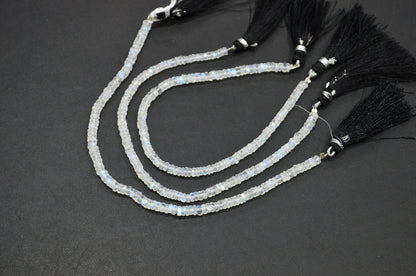 Natural Rainbow Moonstone Heishi Tyre Shape Beads , Sold By Strand , 8 Inches , 4.50 mm , 32233