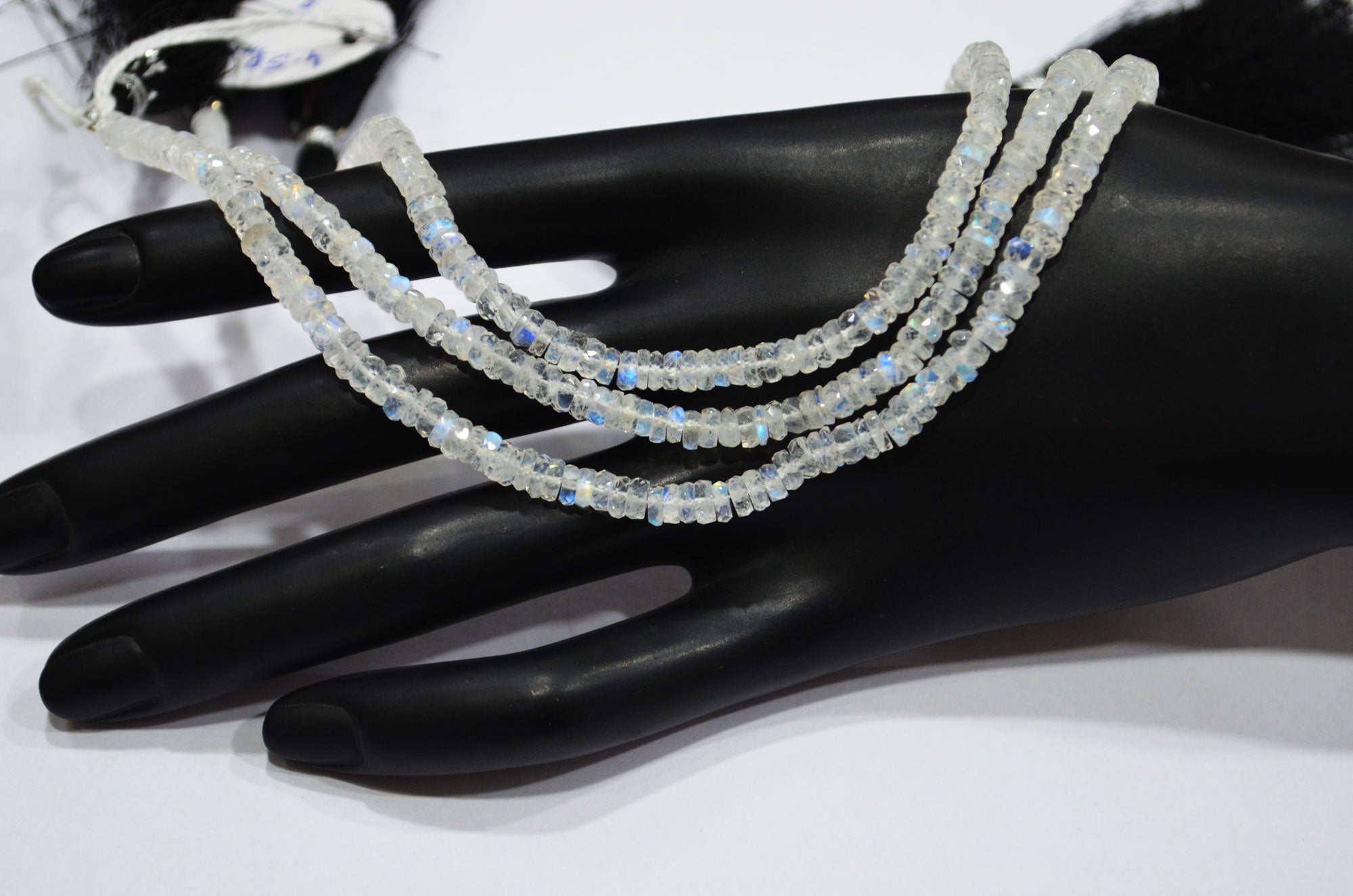 Natural Rainbow Moonstone Heishi Tyre Shape Beads , Sold By Strand , 8 Inches , 4.50 mm , 32233