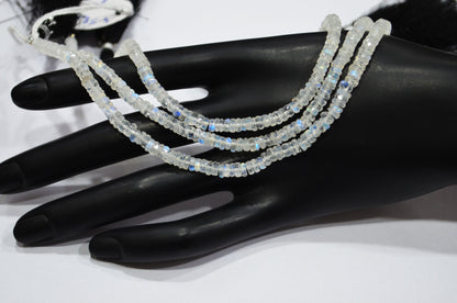 Natural Rainbow Moonstone Heishi Tyre Shape Beads , Sold By Strand , 8 Inches , 4.50 mm , 32233