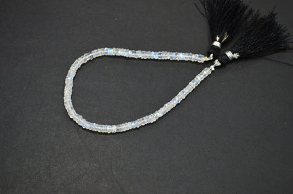 Natural Rainbow Moonstone Heishi Tyre Shape Beads , Sold By Strand , 8 Inches , 4.50 mm , 32233