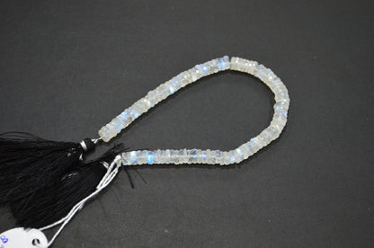 Natural Rainbow Moonstone Heishi Tyre Shape Beads , 8 Inches , 6.75 mm , 32235