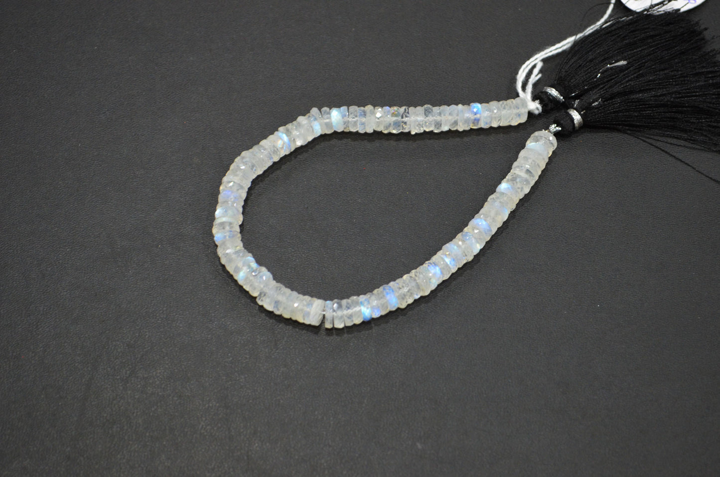 Natural Rainbow Moonstone Heishi Tyre Shape Beads , 8 Inches , 6.75 mm , 32235