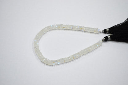 Natural Rainbow Moonstone Heishi Tyre Shape Beads , Sold By Strand , 8 Inches , 6.25 mm , 32237