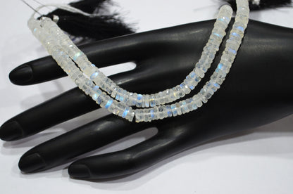 Natural Rainbow Moonstone Heishi Tyre Shape Beads , Sold By Strand , 8 Inches , 6.25 mm , 32237
