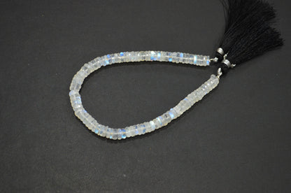 Natural Rainbow Moonstone Heishi Tyre Shape Beads , Sold By Strand , 8 Inches , 6.25 mm , 32237