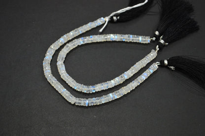 Natural Rainbow Moonstone Heishi Tyre Shape Beads , Sold By Strand , 8 Inches , 6.25 mm , 32237