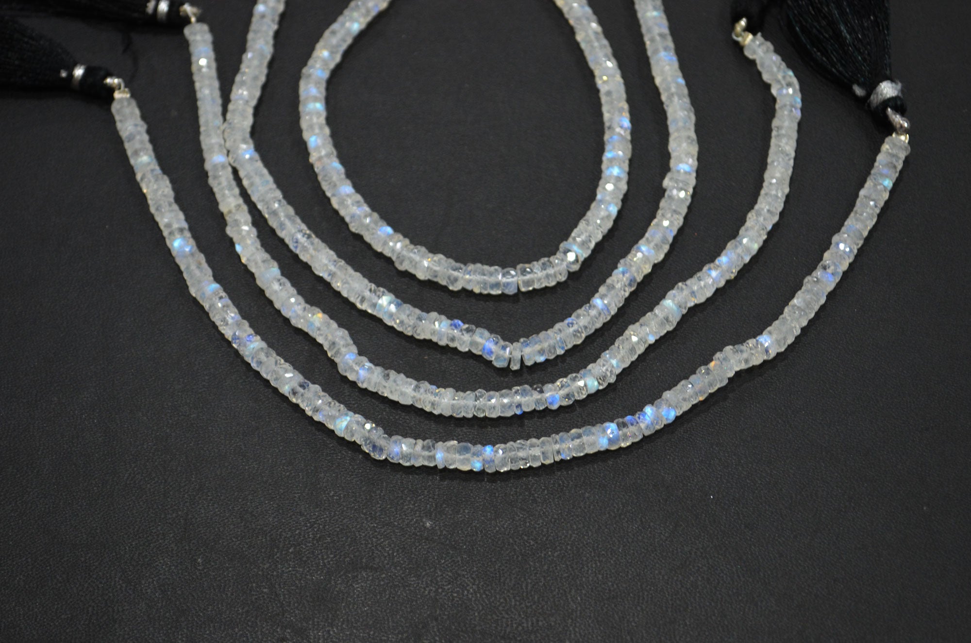Natural Rainbow Moonstone Heishi Tyre Shape Beads , Sold By Strand , 8 Inches , 4.75 mm , 32239