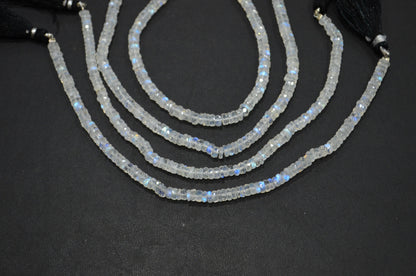 Natural Rainbow Moonstone Heishi Tyre Shape Beads , Sold By Strand , 8 Inches , 4.75 mm , 32239