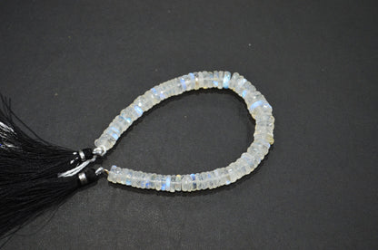 Natural Rainbow Moonstone Heishi Tyre Shape Beads , 7 Inches , 7 - 10 mm , 32241