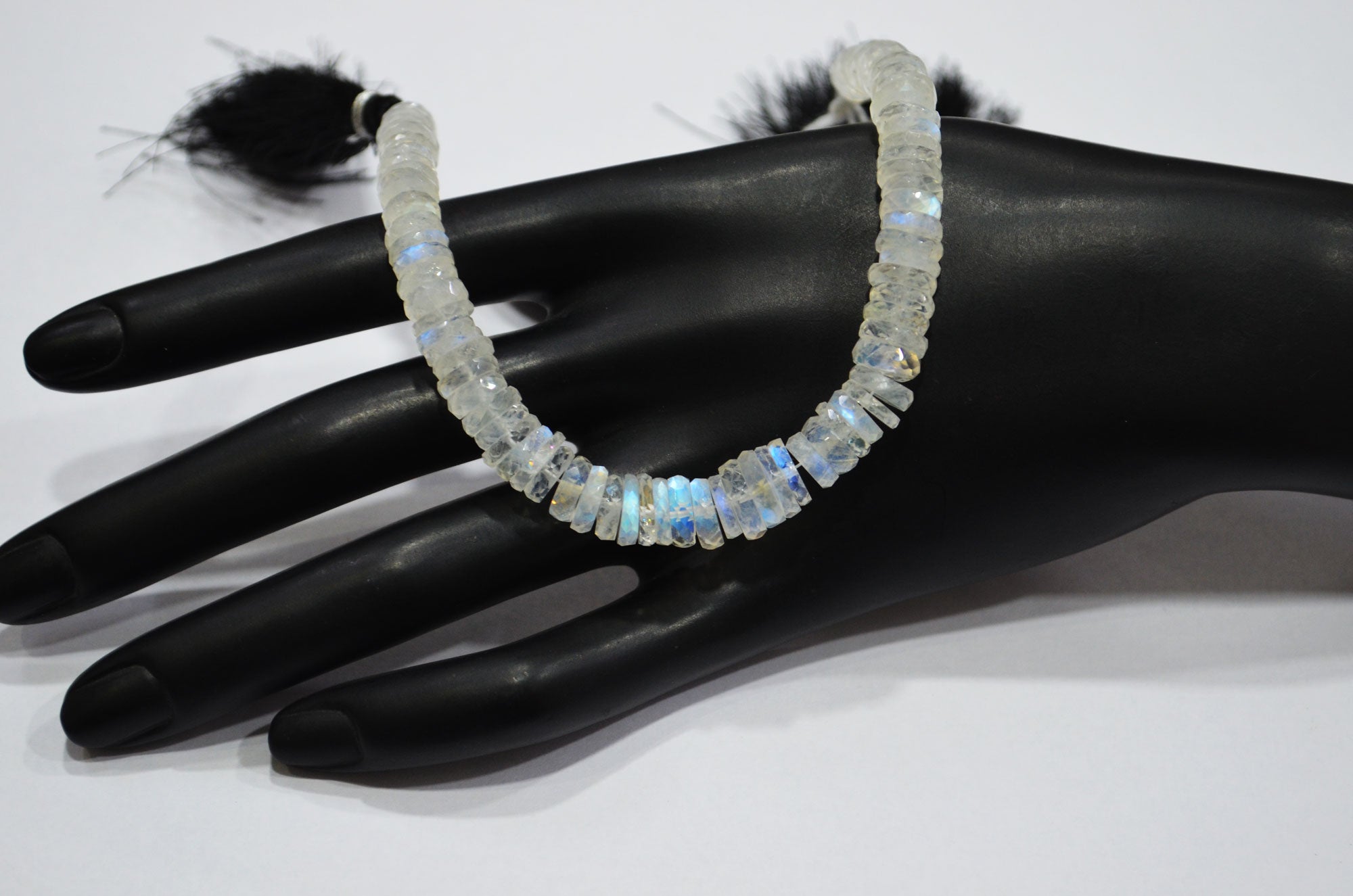Natural Rainbow Moonstone Heishi Tyre Shape Beads , 7 Inches , 7 - 10 mm , 32241