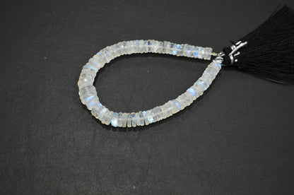 Natural Rainbow Moonstone Heishi Tyre Shape Beads , 7 Inches , 7 - 10 mm , 32241