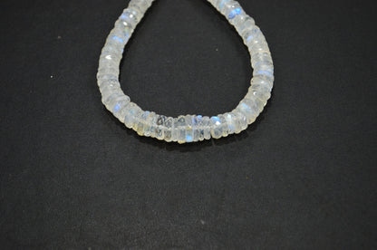 Natural Rainbow Moonstone Heishi Tyre Shape Beads , 7 Inches , 7 - 10 mm , 32241