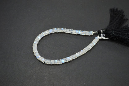 Natural Rainbow Moonstone Heishi Tyre Shape Beads , 8 Inches , 5.45 - 6 mm , 32243