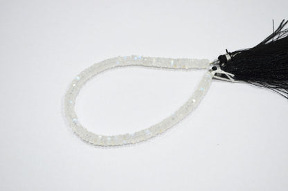 Natural Rainbow Moonstone Heishi Tyre Shape Beads , 8 Inches , 5.45 - 6 mm , 32243