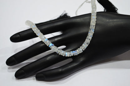 Natural Rainbow Moonstone Heishi Tyre Shape Beads , 8 Inches , 5.45 - 6 mm , 32243