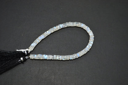 Natural Rainbow Moonstone Heishi Tyre Shape Beads , 8 Inches , 5.45 - 6 mm , 32243