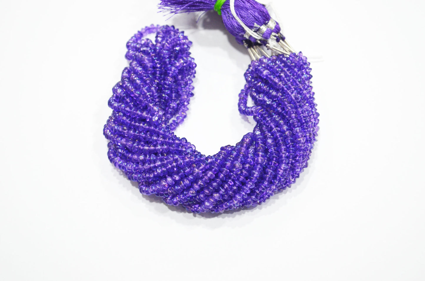 Rainbow Pearl Purple Coated Natural Rock Crystal Uneven Button Shape Smooth Beads , Sold By Strand , 18 Inches , 4.25 - 4.50 mm , 32245