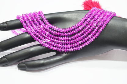 Rainbow Pearl Hot Pink Coated Natural Rock Crystal Uneven Button Shape Smooth Beads , Sold By Strand , 18 Inches , 4.25 - 4.50 mm , 32246