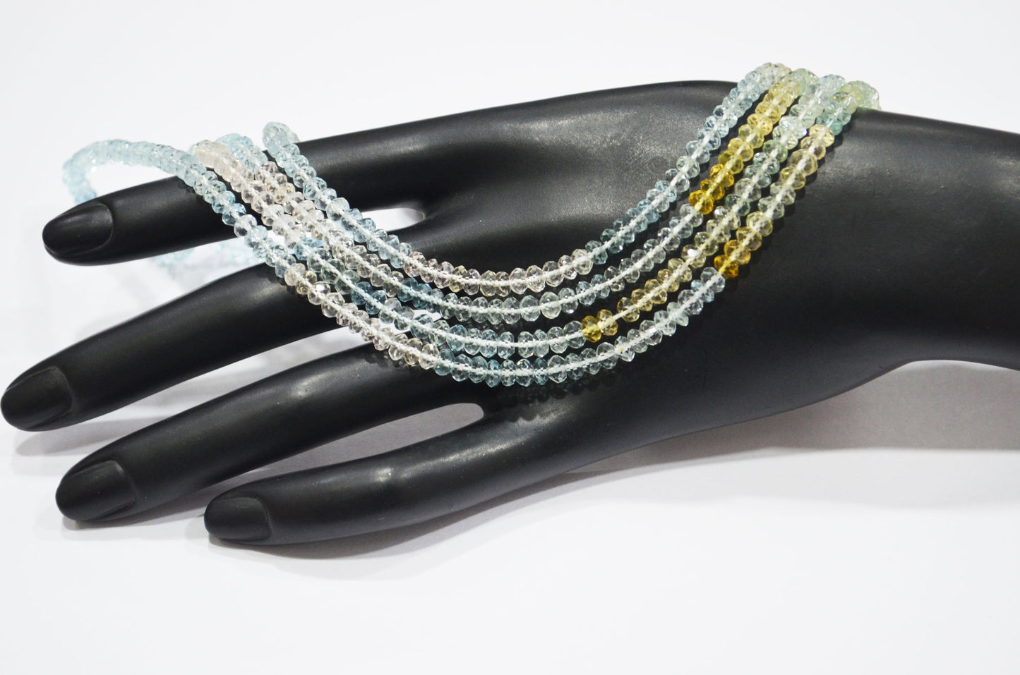 AAA Natural Multi Aquamarine Faceted Rondelle Shape Beads , Sold By Strand , 4.50 mm , 18.50 Inches , 32248