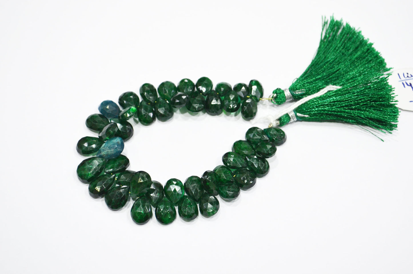 Emerald Color Coated Labradorite Pear Shape Beads , 7 Inches , 7.50x10 - 9.50x14 mm , 32250