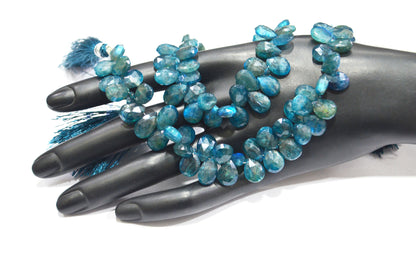 Apatite Color Coated Labradorite Pear Shape Beads , Sold By Strand , 7 Inches , 7.50x9.50 - 8.50x12 mm , 32253