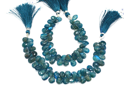 Apatite Color Coated Labradorite Pear Shape Beads , Sold By Strand , 7 Inches , 7.50x9.50 - 8.50x12 mm , 32253