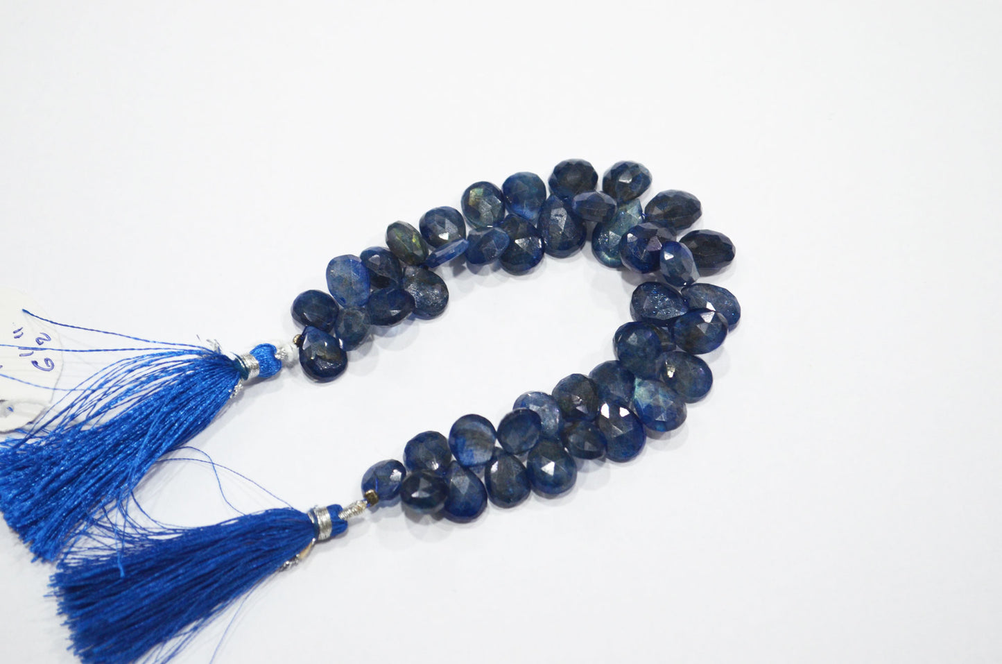 Sapphire Color Coated Labradorite Pear Shape Beads , 6.50 Inches , 9x11 - 10x13.50 mm , 32257