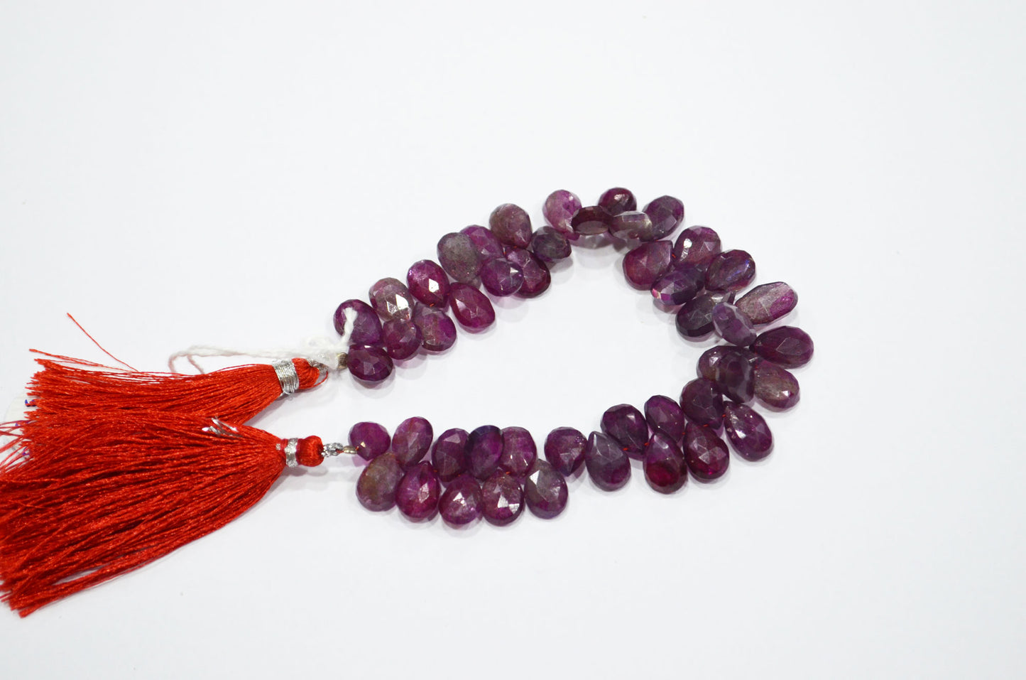 Ruby Color Coated Labradorite Pear Shape Beads , 7 Inches , 7.50x10 - 8x12.50 mm , 32259