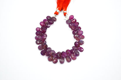 Ruby Color Coated Labradorite Pear Shape Beads , 7 Inches , 7.50x9 - 7.50x10 mm , 32261