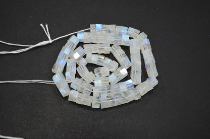 Natural Rainbow Moonstone Bolts Shape Beads , 17.50 Inches , 7 - 8 mm , 32269