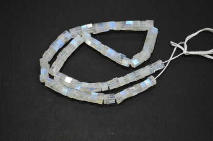 Natural Rainbow Moonstone Bolts Shape Beads , 17.50 Inches , 7 - 8 mm , 32269