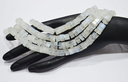 Natural Rainbow Moonstone Bolts Shape Beads , Sold By Strand , 18 Inches , 7.50 - 9 mm , 32271