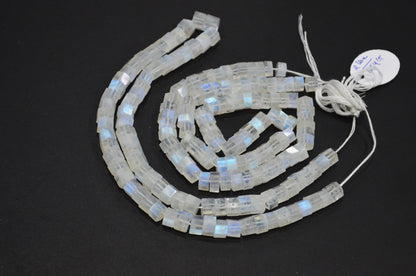 Natural Rainbow Moonstone Bolts Shape Beads , Sold By Strand , 18 Inches , 7.50 - 9 mm , 32271
