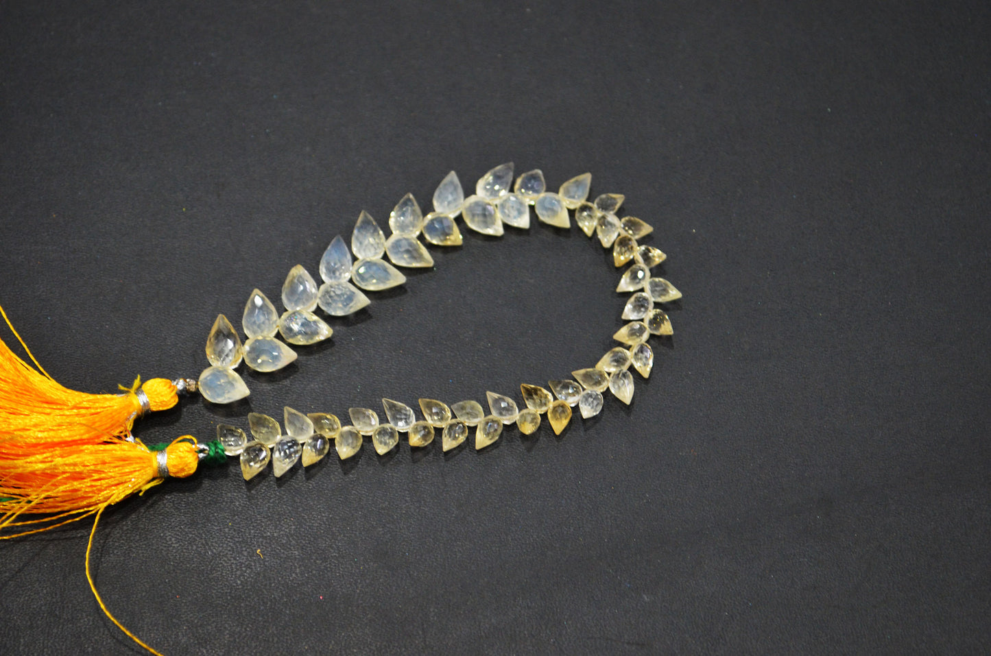 Natural Shaded Citrine Diagonal Drill Tear Drops Shape Beads , 8 Inches , 5x7 - 7x10 mm , 32275