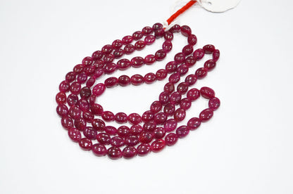 Dyed Ruby Oval Nuggets Shape Beads , Sold By Strand , 16 Inches , 6x7 - 7x9.50 mm , 32285