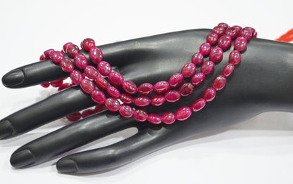 Dyed Ruby Oval Nuggets Shape Beads , Sold By Strand , 16 Inches , 6x7 - 7x9.50 mm , 32285
