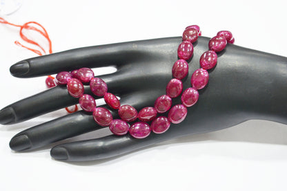 Dyed Ruby Oval Nuggets Shape Beads , 16 Inches , 8.50x10 - 9.50x13 mm , 32289