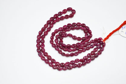 Dyed Ruby Oval Nuggets Shape Beads , Sold By Strand , 16 Inches , 5x6.50 - 6.50x8.50 mm , 32290