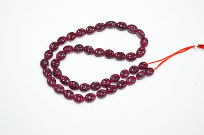 Dyed Ruby Oval Nuggets Shape Beads , 16 Inches , 7x8 - 7.50x10 mm , 32293