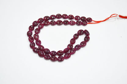 Dyed Ruby Oval Nuggets Shape Beads , 16 Inches , 7x8 - 7.50x10 mm , 32293
