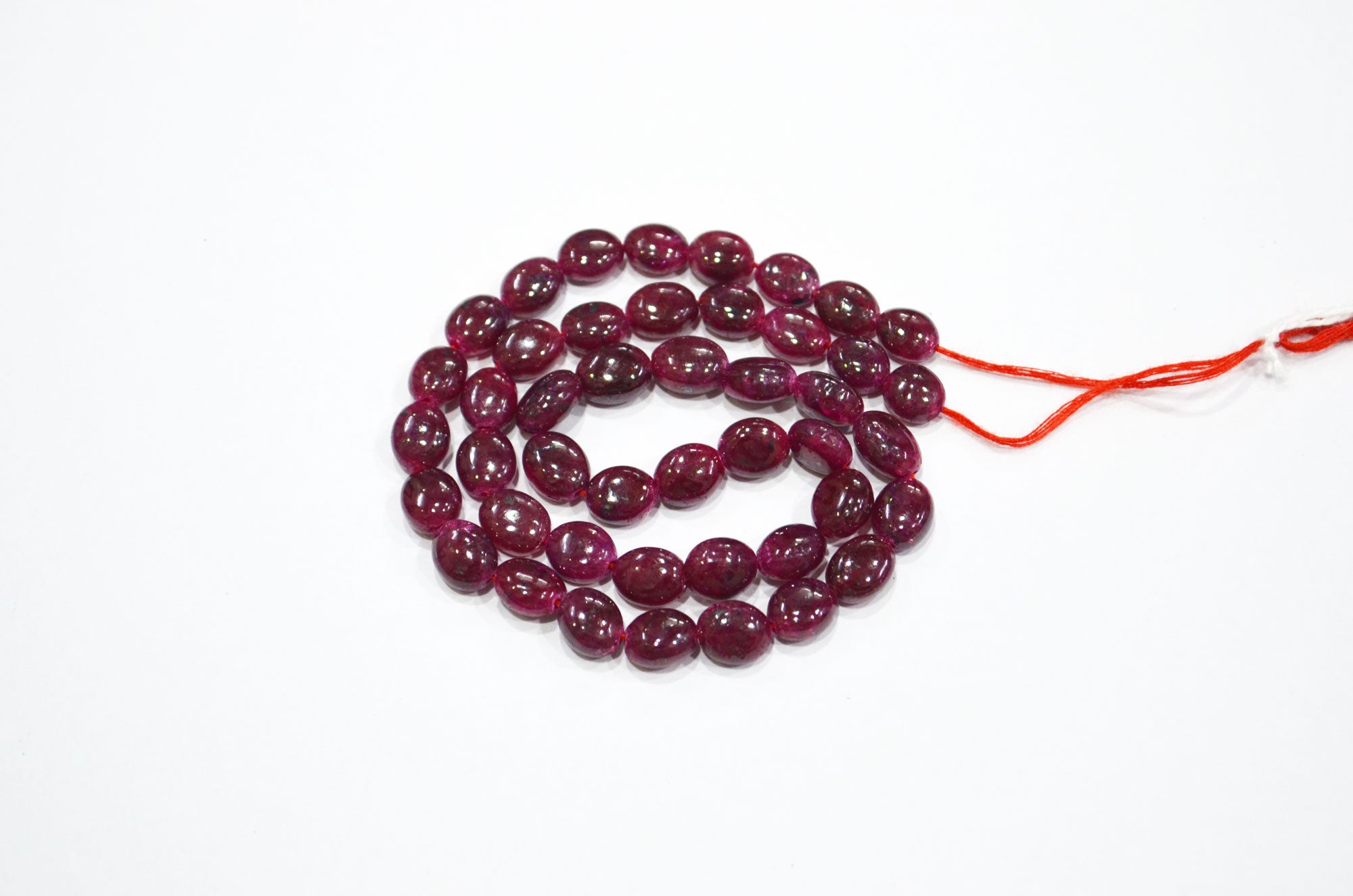 Dyed Ruby Oval Nuggets Shape Beads , 16 Inches , 7x8 - 7.50x10 mm , 32293