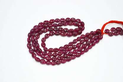 Dyed Ruby Oval Nuggets Shape Beads , Sold By Strand , 16 Inches , 6x7.50 - 7x10 mm , 32297