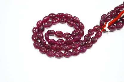 Dyed Ruby Oval Nuggets Shape Beads , Sold By Strand , 16 Inches , 7.50x8.50 - 7.50x10 mm , 32299