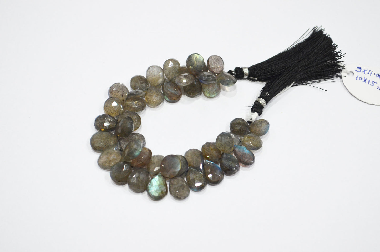Labradorite Pear Shape Beads , 7 Inches , 9x11 - 10x15 mm , 32318