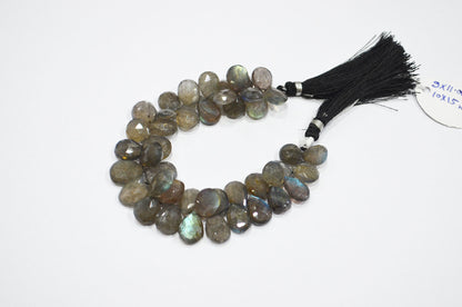 Labradorite Pear Shape Beads , 7 Inches , 9x11 - 10x15 mm , 32318